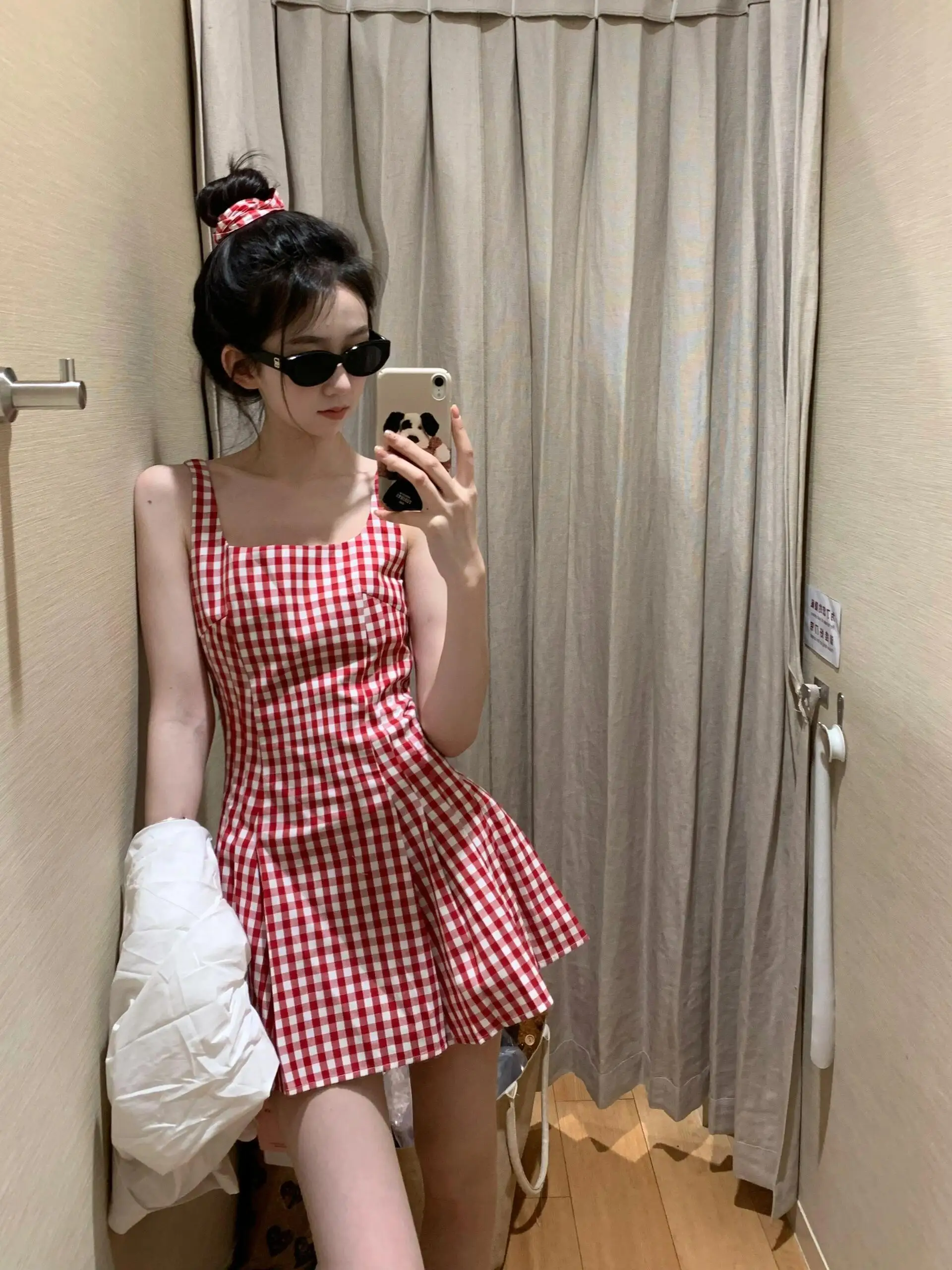 Cherry Plaid Slip Dress Women Summer Waist Defining Mini Shift Dress Cottagecore Romance Petite Friendly Aesthetic
Cherry Plaid Slip Dress Women Summer Waist Defining Mini Shift Dress Cottagecore Romance Petite Friendly Aesthetic