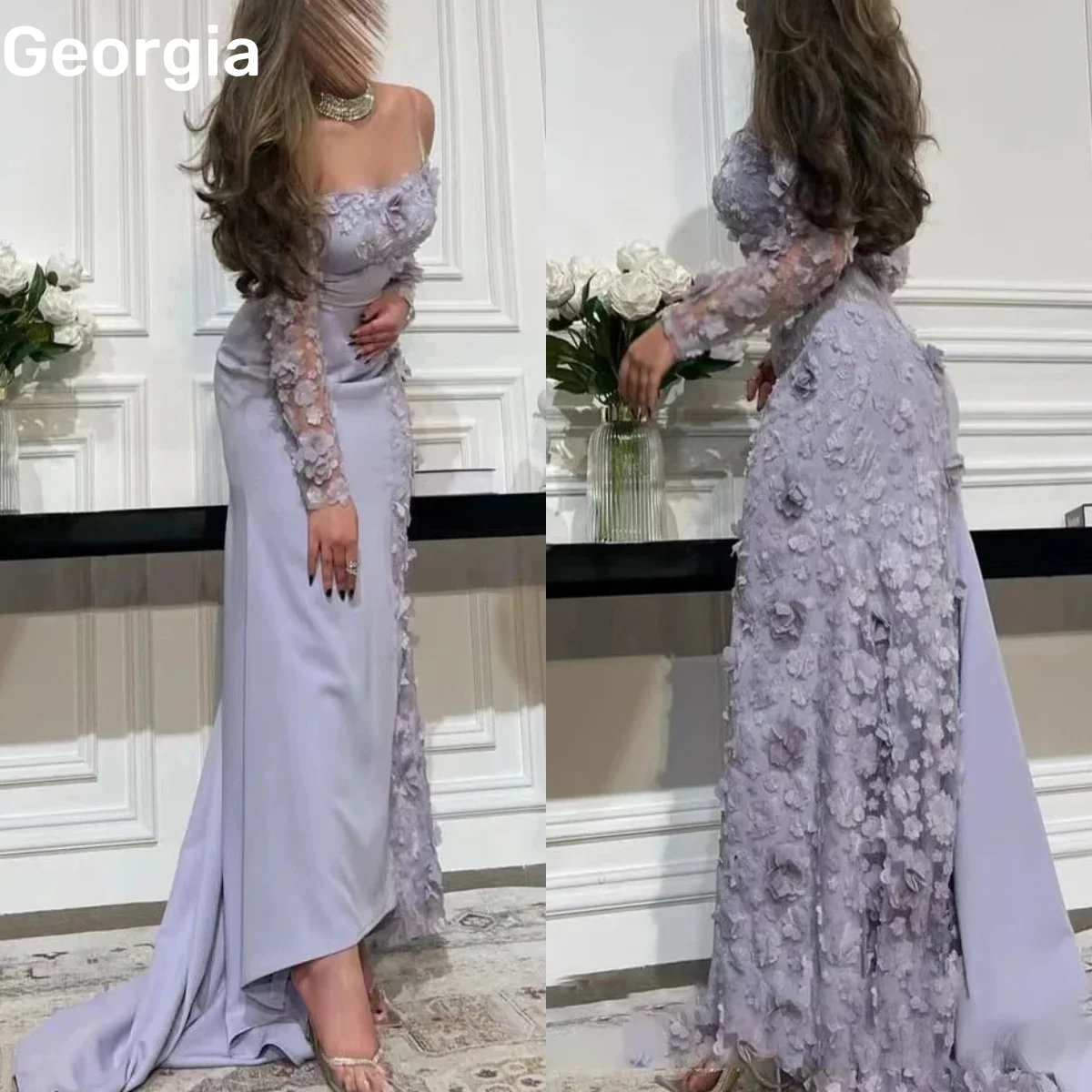 Customized Evening Dresses Column Off-The-Shoulder Neckline Floor-Length Flowers Wedding Dress Zipper Up Long Sleeves Formal
Customized Evening Dresses Column Off-The-Shoulder Neckline Floor-Length Flowers Wedding Dress Zipper Up Long Sleeves Formal
