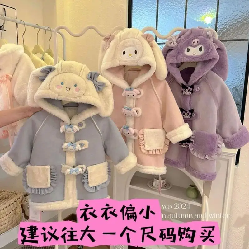 Sanrio Girls New Style Jacket Kuromi Thickened Cotton Cinnamoroll Fleece Trench Coat Warm Cartoon Versatile Casual Cute Winter
Sanrio Girls New Style Jacket Kuromi Thickened Cotton Cinnamoroll Fleece Trench Coat Warm Cartoon Versatile Casual Cute Winter