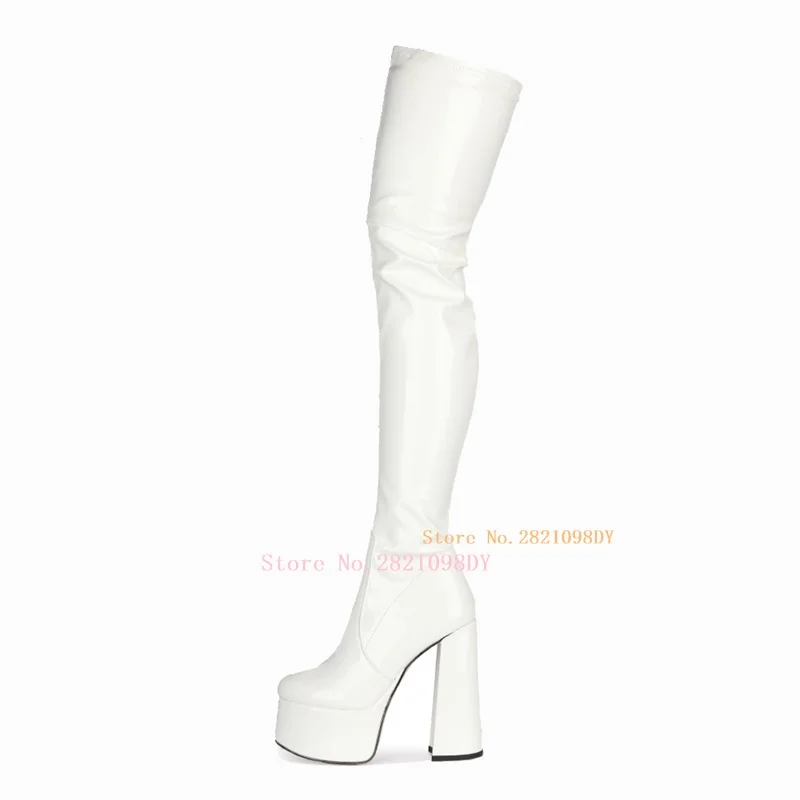 Real Picture Platform Block Heeled Slim Fit Over The Knee Long Boots Women Big Size Patent Leather Thigh High Heel Long Boots
Real Picture Platform Block Heeled Slim Fit Over The Knee Long Boots Women Big Size Patent Leather Thigh High Heel Long Boots
