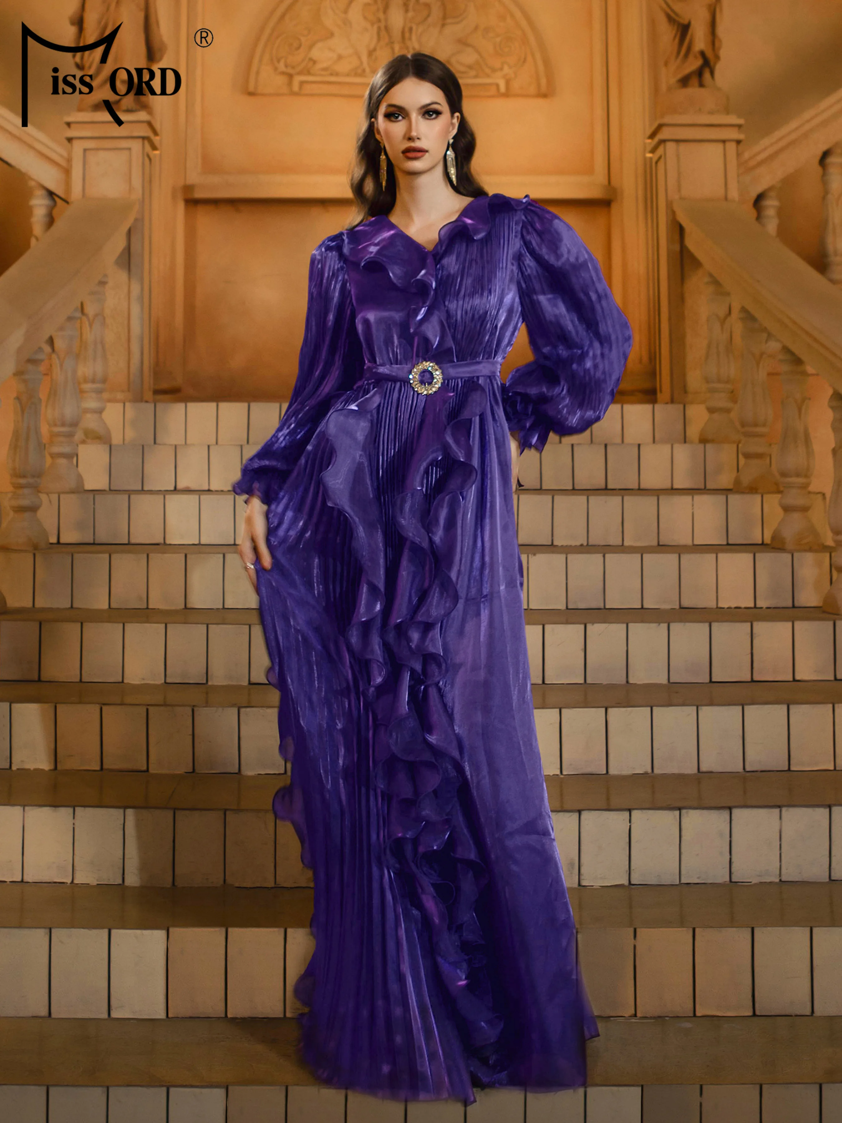 Missord New V Neck Ruffle Ruched Wedding Evening Gown Birthday Party Formal Occasion Graduation Perform Maxi Purple Dresses
Missord New V Neck Ruffle Ruched Wedding Evening Gown Birthday Party Formal Occasion Graduation Perform Maxi Purple Dresses