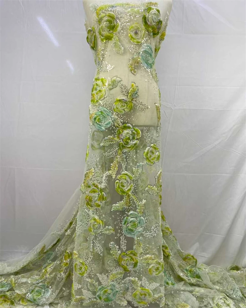 Luxury Nigerian Beaded Lace Fabric with High-Quality Sequins for African Party Dresses Special Occasion Sewing Material
Luxury Nigerian Beaded Lace Fabric with High-Quality Sequins for African Party Dresses Special Occasion Sewing Material