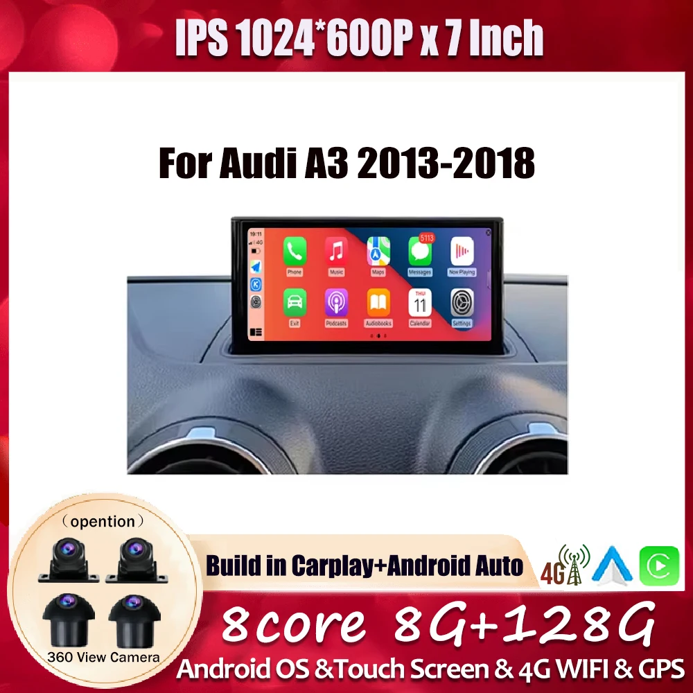 7 Inch For Audi A3 2013-2018 Radio HD Screen Car Multimedia Player WIFI 4G BT Carplay Android Auto GPS Navigation DSP
7 Inch For Audi A3 2013-2018 Radio HD Screen Car Multimedia Player WIFI 4G BT Carplay Android Auto GPS Navigation DSP