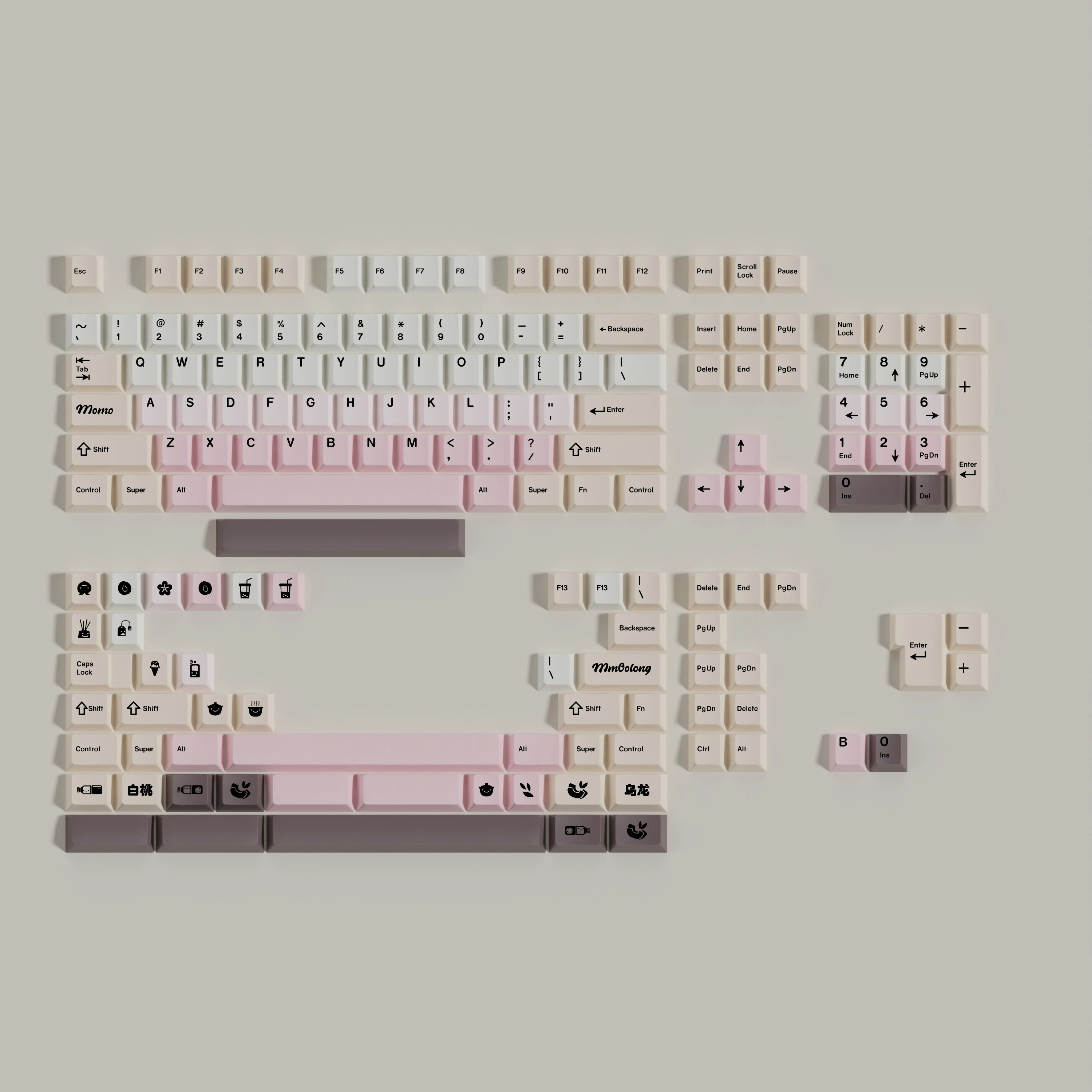 White Peach Oolong Keycap 165 Keys PBT Keycaps Cherry Profile DYE-SUB Personalized For Mechanical Keyboard
White Peach Oolong Keycap 165 Keys PBT Keycaps Cherry Profile DYE-SUB Personalized For Mechanical Keyboard