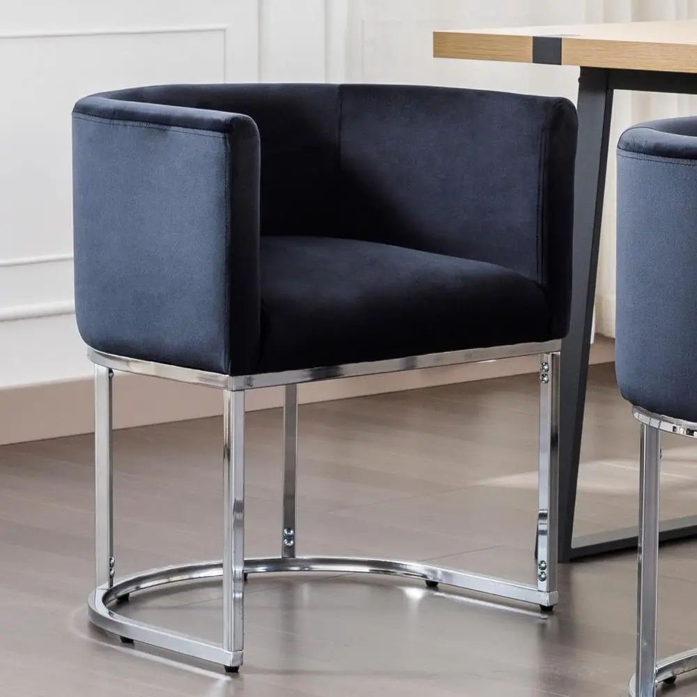 Upholstered Velvet Dining Chairs with Chrome Metal Arms, 18.5 Wide, Suitable for Kitchen, Living Room, and Restaurant, Black
Upholstered Velvet Dining Chairs with Chrome Metal Arms, 18.5 Wide, Suitable for Kitchen, Living Room, and Restaurant, Black