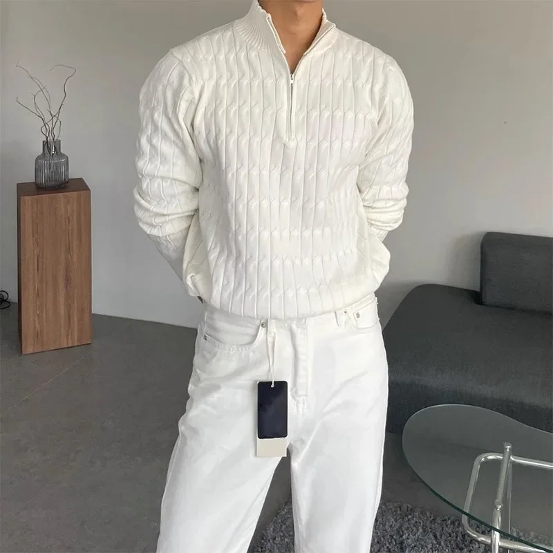 Men's Sweater Casual Jacquard Pattern Pullover Knitwear Winter Half Polo Turtle Neck Zipper Jumper Knitted Sweater Men
Men's Sweater Casual Jacquard Pattern Pullover Knitwear Winter Half Polo Turtle Neck Zipper Jumper Knitted Sweater Men