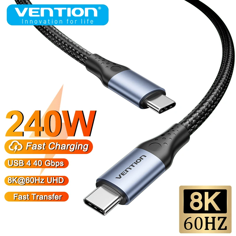 Vention 240W USB-C to Type C Cable For iPhone 16 15 Samsung S24 MacBook Pro Power Line PD4.0 For Laptop PS5 48V5A Charging Cable
Vention 240W USB-C to Type C Cable For iPhone 16 15 Samsung S24 MacBook Pro Power Line PD4.0 For Laptop PS5 48V5A Charging Cable