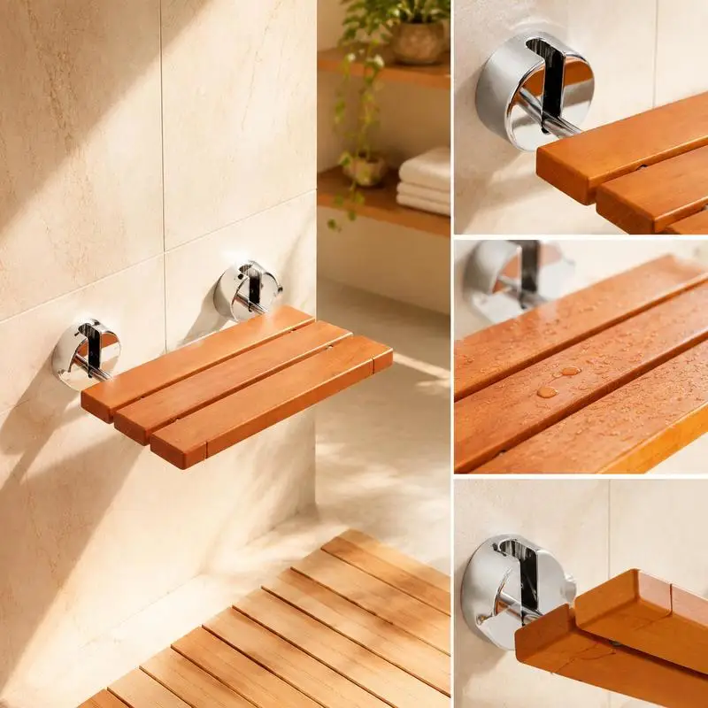 Folding Teak Shower Seat, Wall Mounted Fold Up Shower Bench with 440 Lbs Load Capacity, Space Saving Home Care Fold Down Chair for Seniors and Pregnant Women, 20.1 X 13.2 Inch Unfolded
Folding Teak Shower Seat, Wall Mounted Fold Up Shower Bench with 440 Lbs Load Capacity, Space Saving Home Care Fold Down Chair for Seniors and Pregnant Women, 20.1 X 13.2 Inch Unfolded