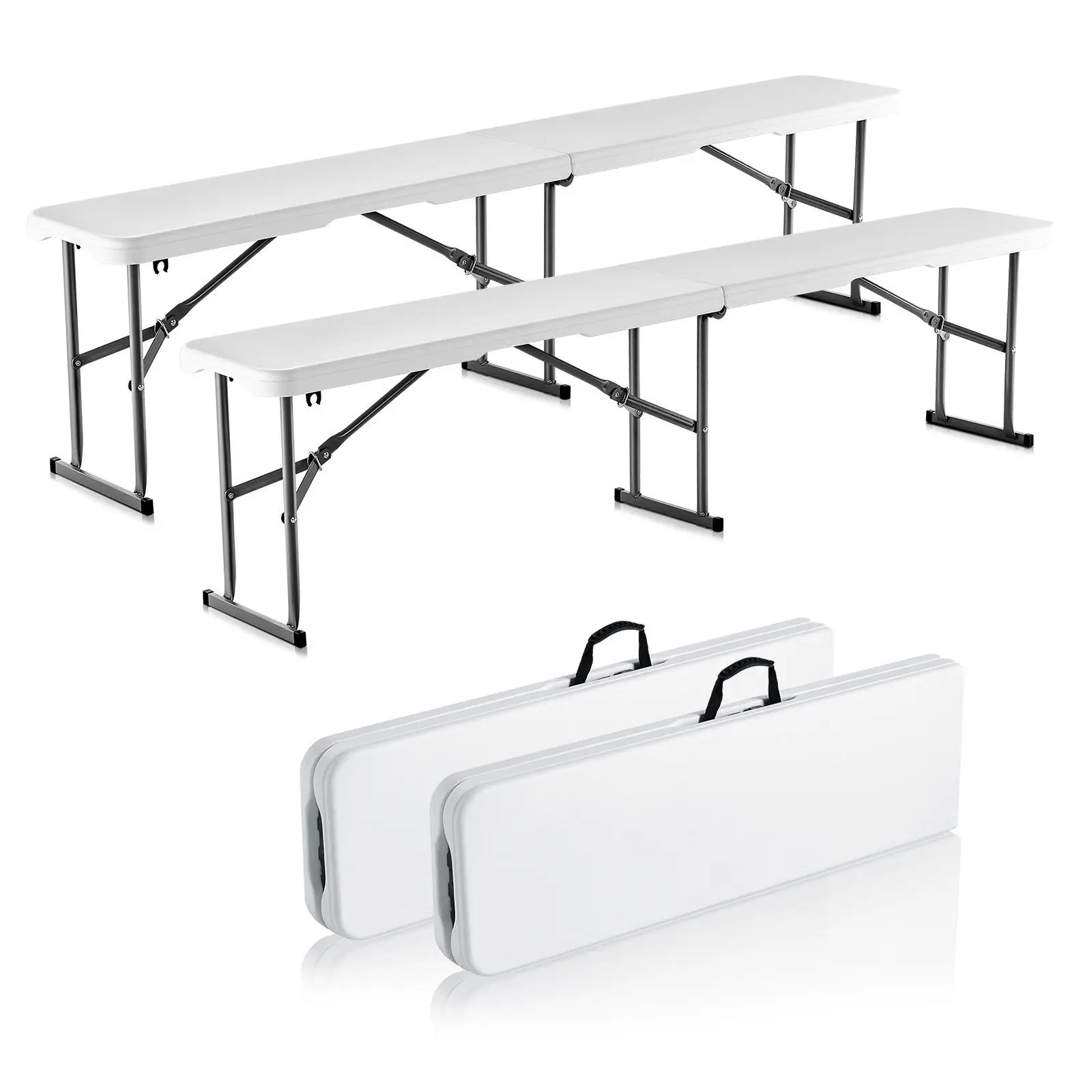 6FT Plastic Folding Bench Portable Outdoor Bench for Picnic Camping 2 Pack
6FT Plastic Folding Bench Portable Outdoor Bench for Picnic Camping 2 Pack