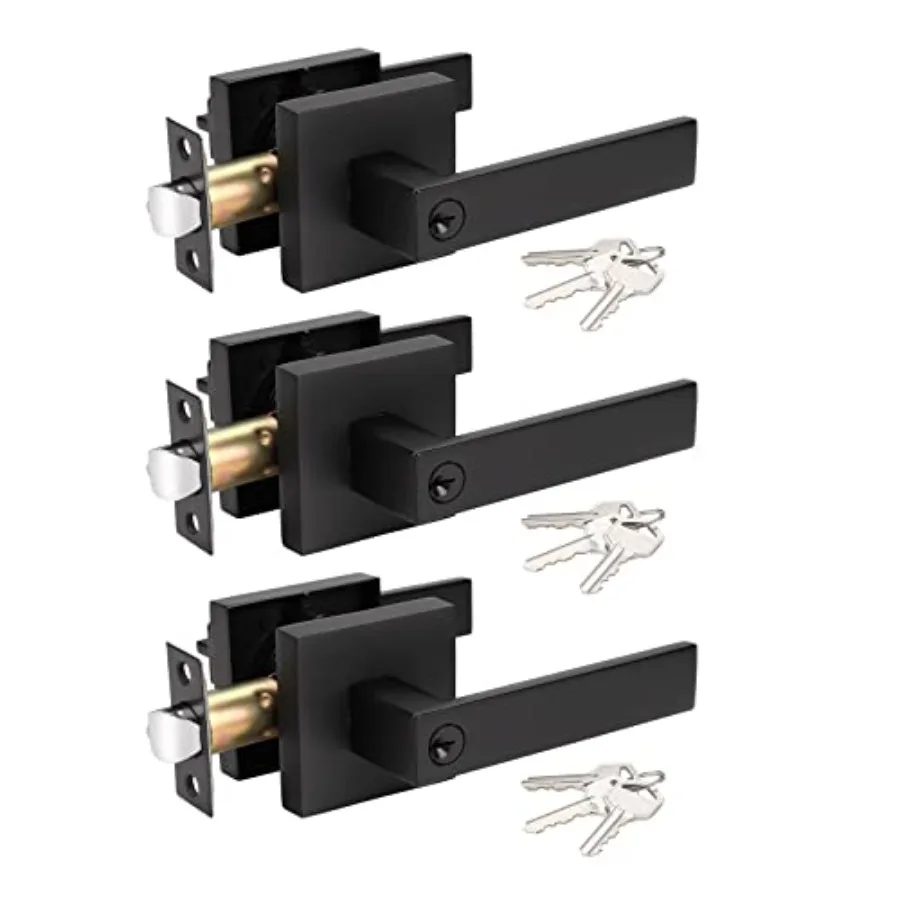 Matte Door Handle with Lock and Key, Entrance Handleset Front Door Leverset, Keyed Alike/Combo Keys 2.13 lb One Lever, Left or
Matte Door Handle with Lock and Key, Entrance Handleset Front Door Leverset, Keyed Alike/Combo Keys 2.13 lb One Lever, Left or