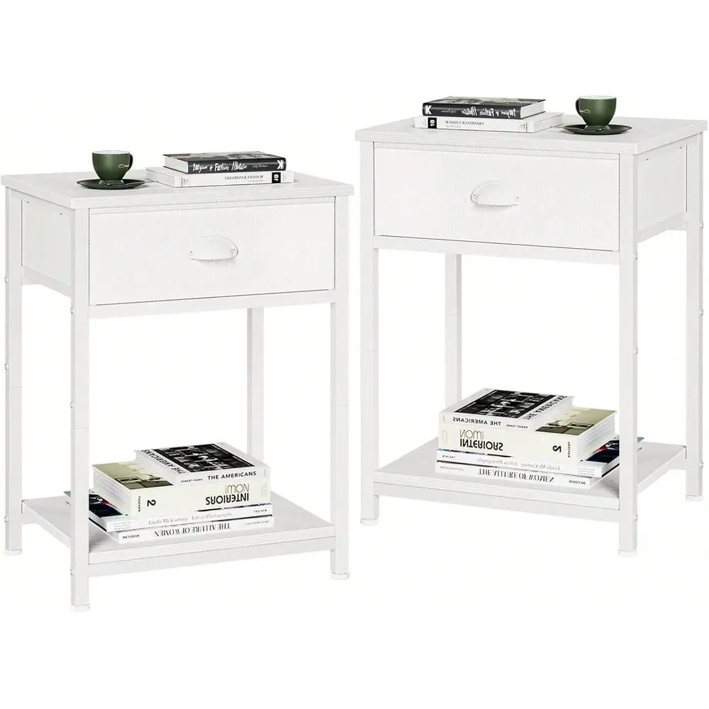 Nightstands Set Of 2, End Table With Fabric Drawer, Small Side Table For Small Spaces, 2 Tiers Storage Shelves End Table, Bedsi
Nightstands Set Of 2, End Table With Fabric Drawer, Small Side Table For Small Spaces, 2 Tiers Storage Shelves End Table, Bedsi