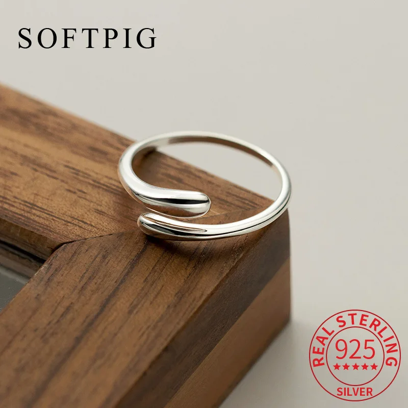 SOFTPIG Genuine 925 Sterling Silver Smooth Water Droplet Adjustable Ring for Women Trendy Fine Jewelry Minimalist Accessories
SOFTPIG Genuine 925 Sterling Silver Smooth Water Droplet Adjustable Ring for Women Trendy Fine Jewelry Minimalist Accessories