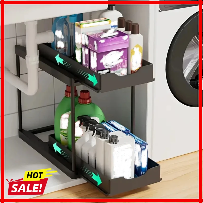 2Tier Multi-function Kitchen Sink Organizer,Sliding Cabinet Basket with Hooks Hanging Cup-New Bathroom Kitchen Space-Saving Rack
2Tier Multi-function Kitchen Sink Organizer,Sliding Cabinet Basket with Hooks Hanging Cup-New Bathroom Kitchen Space-Saving Rack