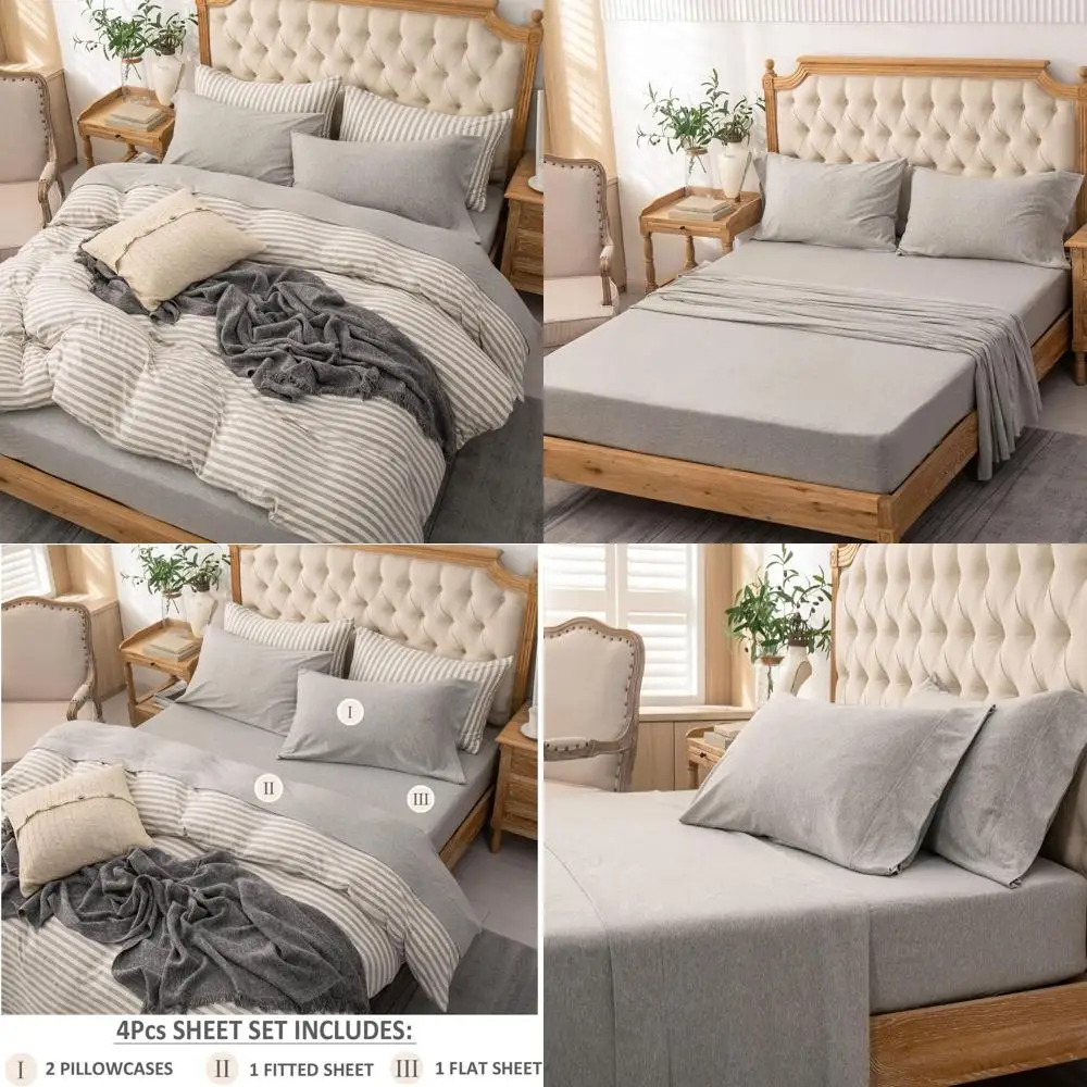 Комплект постельного белья из трикотажа King Size — 100% хлопок, мягкий, дышащий, подходит для матрасов до 20 (светло-серый вереск)
Комплект постельного белья из трикотажа King Size — 100% хлопок, мягкий, дышащий, подходит для матрасов до 20 (светло-серый вереск)