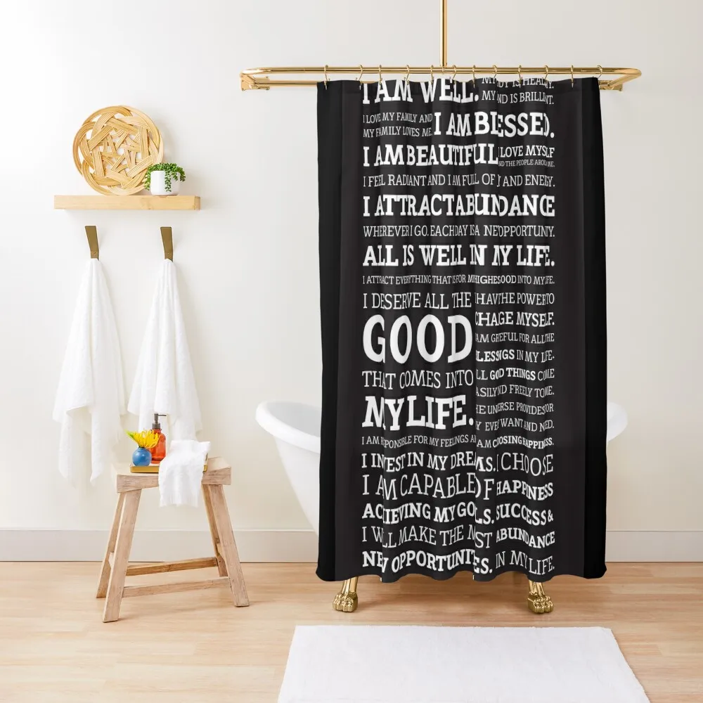 Positive Affirmations (White on Black) Shower Curtain Bathroom Shower Set Bathroom Deco Shower Set Curtain
Positive Affirmations (White on Black) Shower Curtain Bathroom Shower Set Bathroom Deco Shower Set Curtain