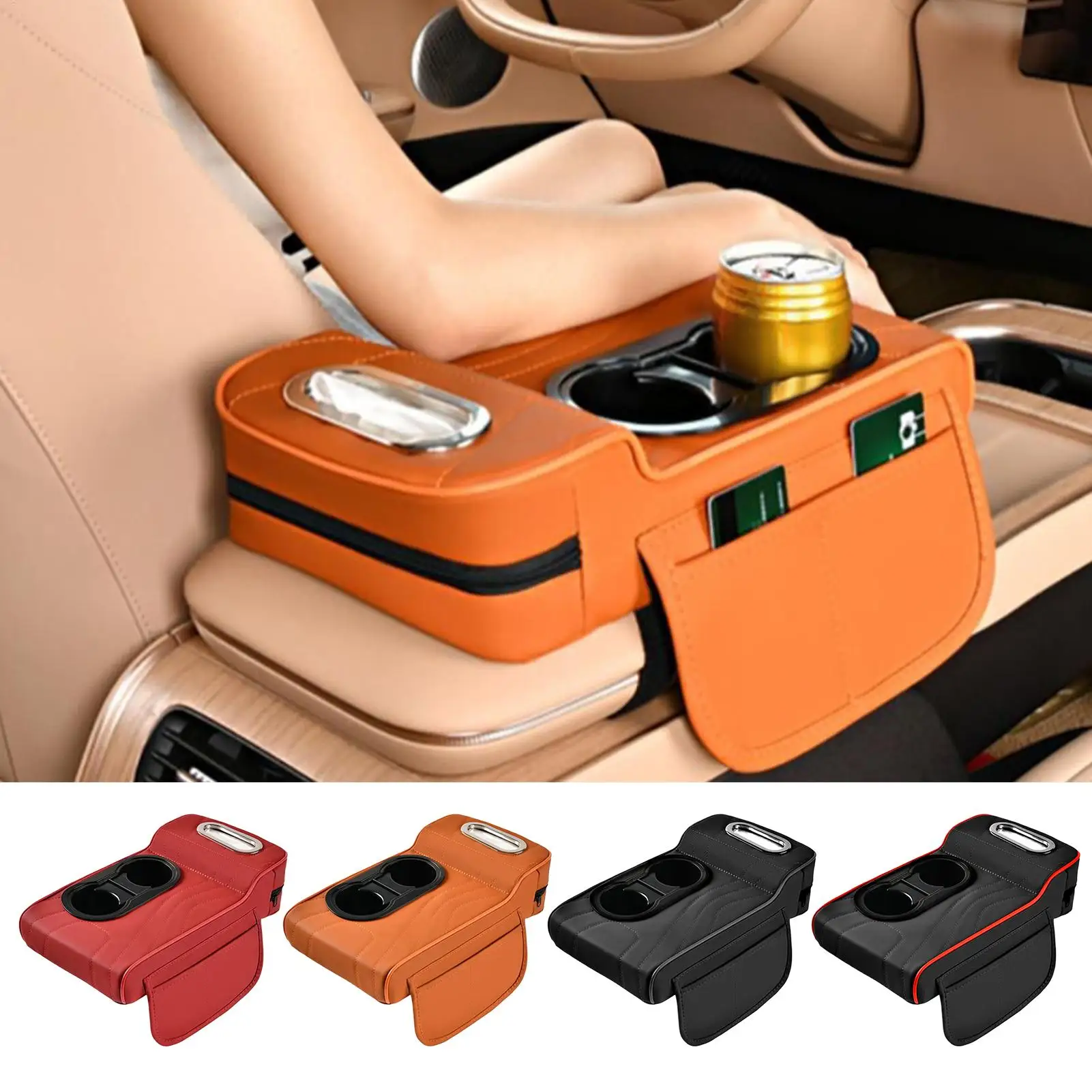 Car Armrest Cover Car Armrest Box Heightening Pad with Side Storage Bag with Tissue Box 2 Cup Holder for Women Driver Automotive
Car Armrest Cover Car Armrest Box Heightening Pad with Side Storage Bag with Tissue Box 2 Cup Holder for Women Driver Automotive