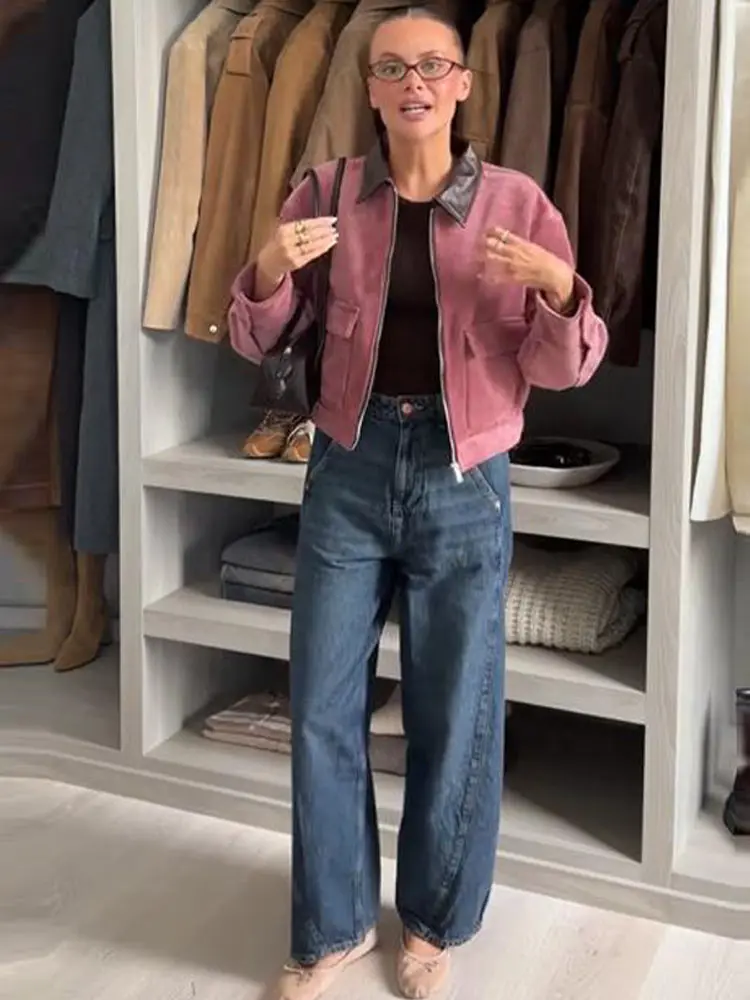 Casual Suede Women's Short Suede Jacket Patchwork Long Sleeve Lapel Pockets Zipper Coat Female 2026 Spring Autumn Lady Outwears
Casual Suede Women's Short Suede Jacket Patchwork Long Sleeve Lapel Pockets Zipper Coat Female 2026 Spring Autumn Lady Outwears