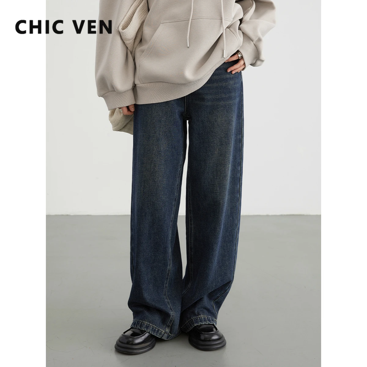 CHIC VEN Women Jeans New Vintage High Waist Female Trousers Loose Straight Leg Jeans Wide Leg Denim Pants Autumn Winter 2023
CHIC VEN Women Jeans New Vintage High Waist Female Trousers Loose Straight Leg Jeans Wide Leg Denim Pants Autumn Winter 2023