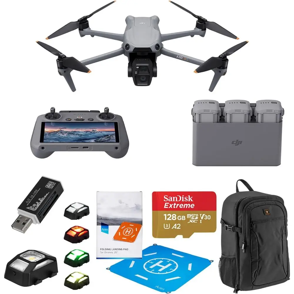 Air 3S ly More Combo (RC 2 Sn Remote Controller), Drone Wide-Angle & Medium Tele Camera or Adults, Omnidirectional Sensing & 3 B
Air 3S ly More Combo (RC 2 Sn Remote Controller), Drone Wide-Angle & Medium Tele Camera or Adults, Omnidirectional Sensing & 3 B