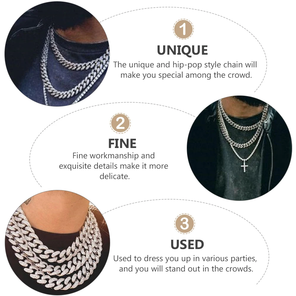 Chain Necklace Rhinestone Material for Men Mens Jewelry Collar Fashionable Jewellery Necklaces Alloy Style
Chain Necklace Rhinestone Material for Men Mens Jewelry Collar Fashionable Jewellery Necklaces Alloy Style