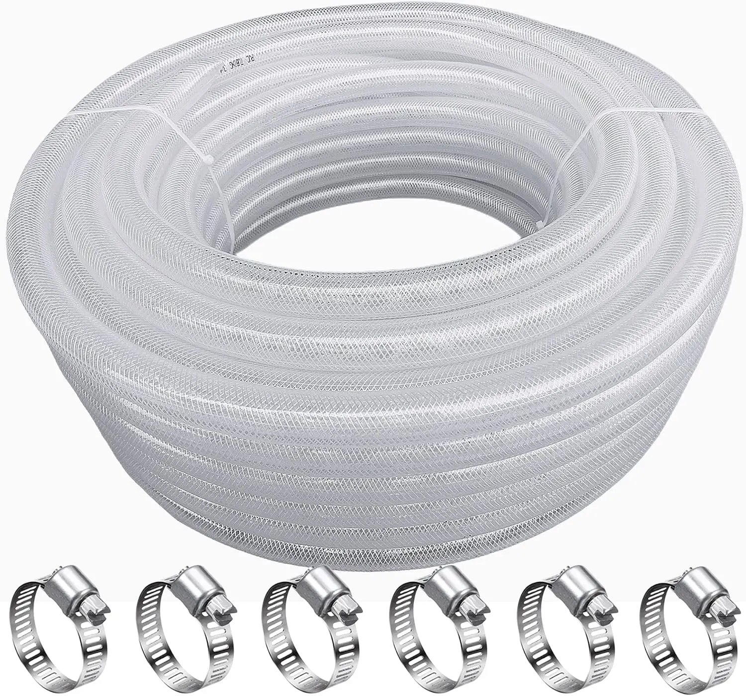 1/2" ID x 3/4" OD High Pressure Braided PVC Vinyl Tubing, Flexible Heavy Duty Reinforced Hose, 100 Ft Length
1/2" ID x 3/4" OD High Pressure Braided PVC Vinyl Tubing, Flexible Heavy Duty Reinforced Hose, 100 Ft Length