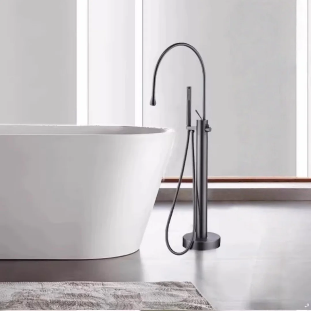 Напольный латунный смеситель для ванной черного цвета + ручной душ, отдельно стоящий хромированный роскошный серый смеситель для ванны
Напольный латунный смеситель для ванной черного цвета + ручной душ, отдельно стоящий хромированный роскошный серый смеситель для ванны