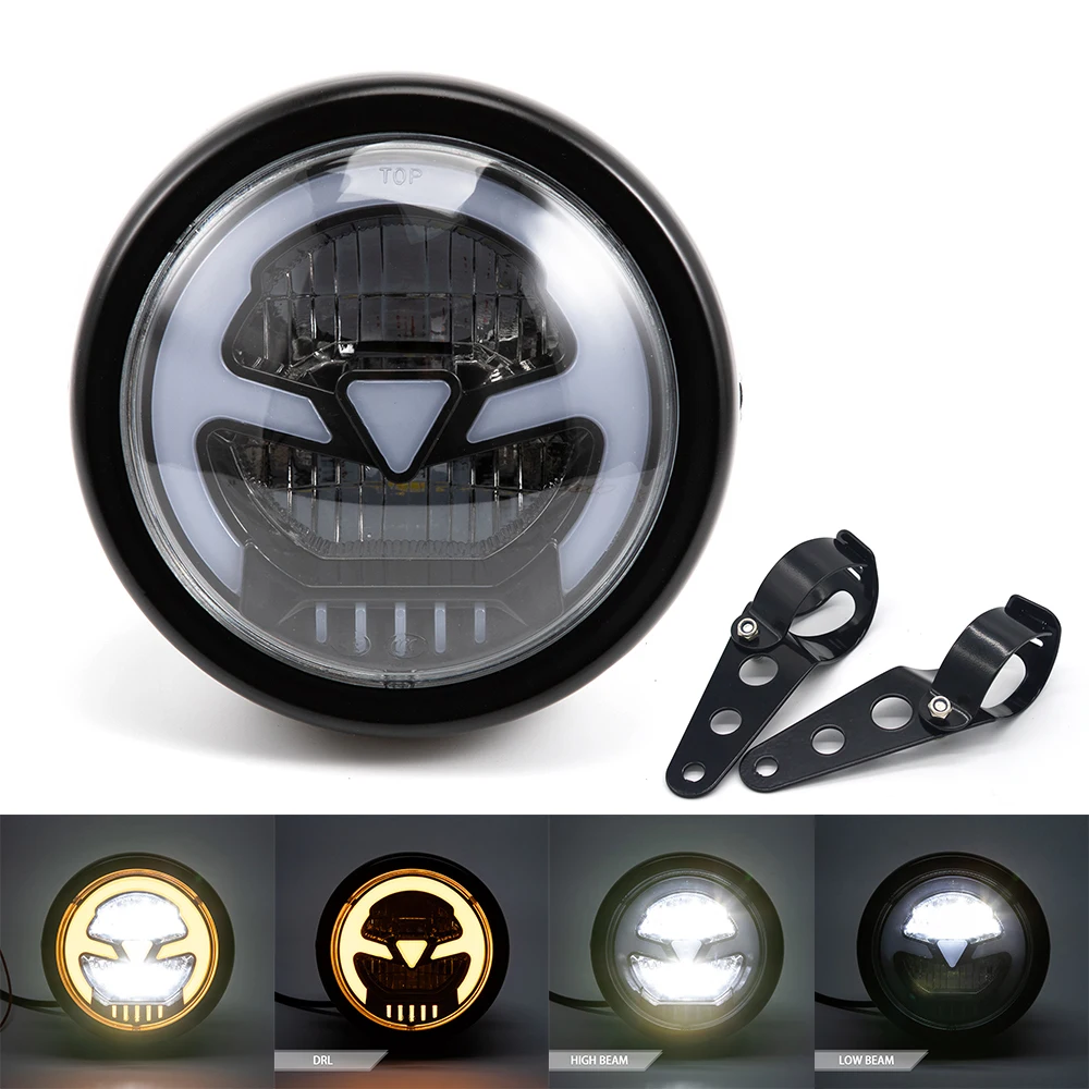 Universal 6.5 Inch LED Motorcycle Headlight Retro Round Daytime Running Light Headlight Assembly For Cafe Racer Honda Yamaha
Universal 6.5 Inch LED Motorcycle Headlight Retro Round Daytime Running Light Headlight Assembly For Cafe Racer Honda Yamaha