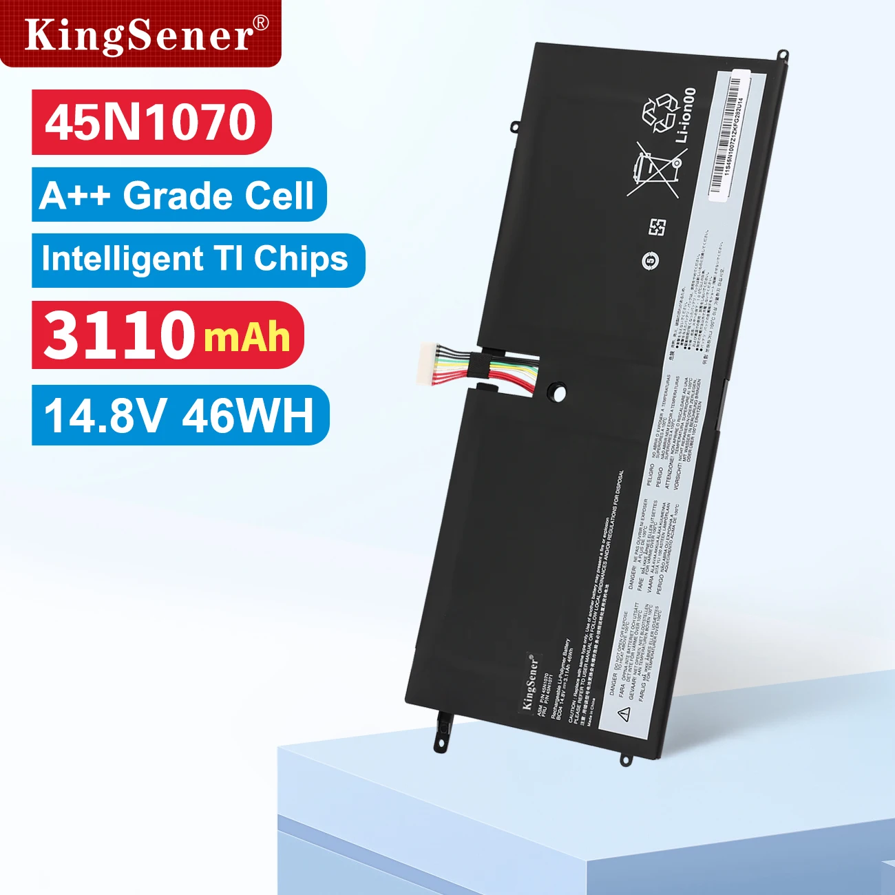 KingSener 45N1070 45N1071 Аккумулятор для ноутбука Lenovo ThinkPad X1 Carbon 3444 3448 3460 серии 14,8 В 3,11 Ач 46 Втч
KingSener 45N1070 45N1071 Аккумулятор для ноутбука Lenovo ThinkPad X1 Carbon 3444 3448 3460 серии 14,8 В 3,11 Ач 46 Втч