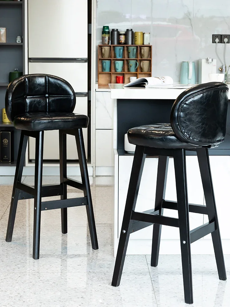 Solid wood bar chair household luxury backrest high stool bar stool milk tea shop front desk bar
Solid wood bar chair household luxury backrest high stool bar stool milk tea shop front desk bar