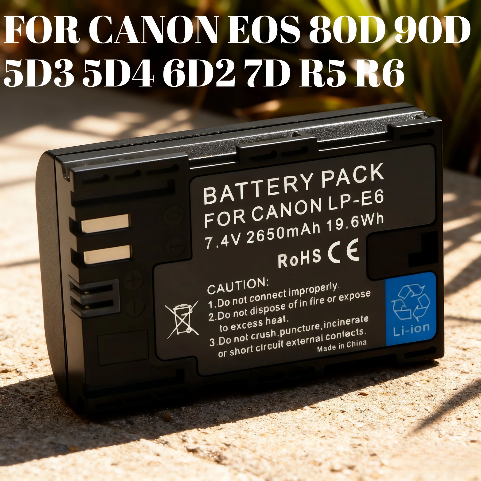 Аккумулятор для камеры LP-E6 2650 мАч для Canon EOS 80D 90D 5D4 5D3 6D2 R5 R6 7D Замена для Canon LP-E6N LP-E6H
Аккумулятор для камеры LP-E6 2650 мАч для Canon EOS 80D 90D 5D4 5D3 6D2 R5 R6 7D Замена для Canon LP-E6N LP-E6H