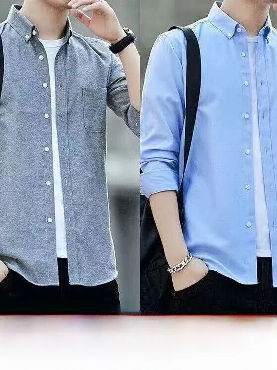 Slim Fit Long Sleeve Men's Shirt Summer Thin Casual Style Korean Version Versatile Student Trendy Shirt Men's Casual Outerwear
Slim Fit Long Sleeve Men's Shirt Summer Thin Casual Style Korean Version Versatile Student Trendy Shirt Men's Casual Outerwear