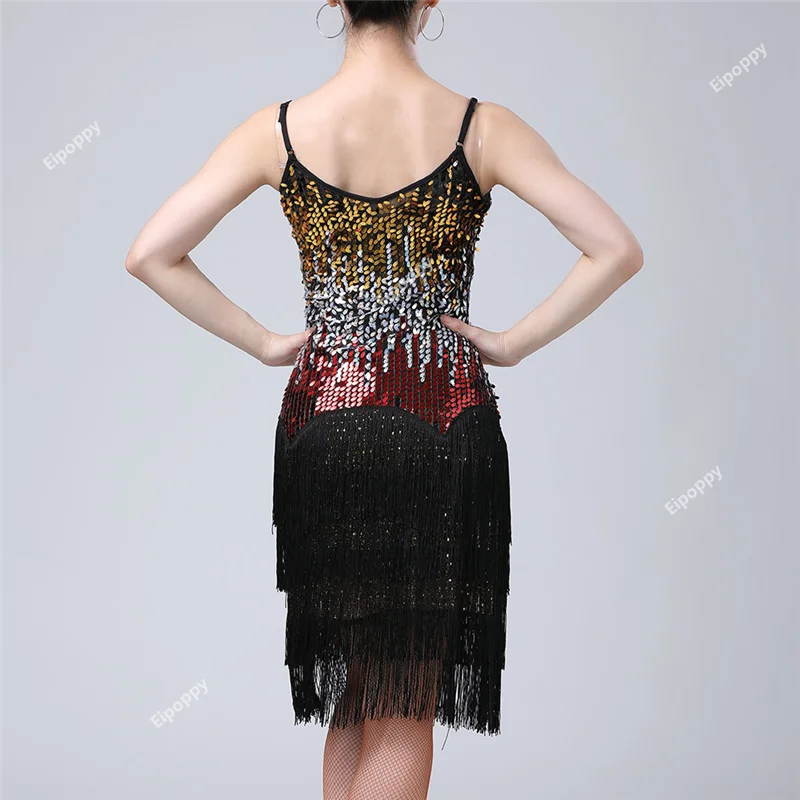 Sequins Tassel Professional Latin Dance Dress Fringe Dancing Skirt Women Rumba Cha cha Tango Samba Dancewear Outfit Stage
Sequins Tassel Professional Latin Dance Dress Fringe Dancing Skirt Women Rumba Cha cha Tango Samba Dancewear Outfit Stage
