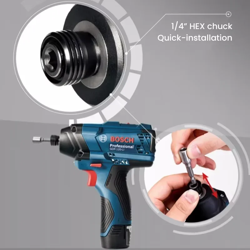 Bosch GDR120-LI 12V Cordless Impact Driver 100Nm 1/4 Inch Electric Screwdriver Bare Tool
Bosch GDR120-LI 12V Cordless Impact Driver 100Nm 1/4 Inch Electric Screwdriver Bare Tool