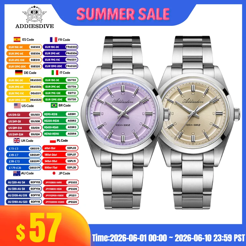 ADDIESDIVE 2025 NEW Watch For Men reloj AD2515 VH31 10Bar Waterproof BGW9 Super Luminous 316L Stainless Steel Quartz Watches
ADDIESDIVE 2025 NEW Watch For Men reloj AD2515 VH31 10Bar Waterproof BGW9 Super Luminous 316L Stainless Steel Quartz Watches