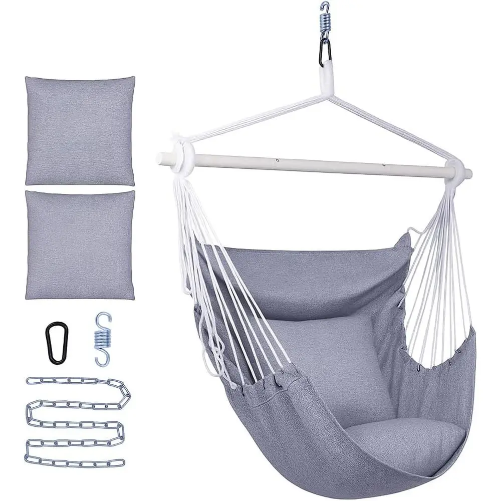 Backyard Exprions Hanging Hammock Chair Swing with Cushions & Hanging Kit – 500 lb acity, Cotton Blend abric, or Indoor/Outdoor
Backyard Exprions Hanging Hammock Chair Swing with Cushions & Hanging Kit – 500 lb acity, Cotton Blend abric, or Indoor/Outdoor