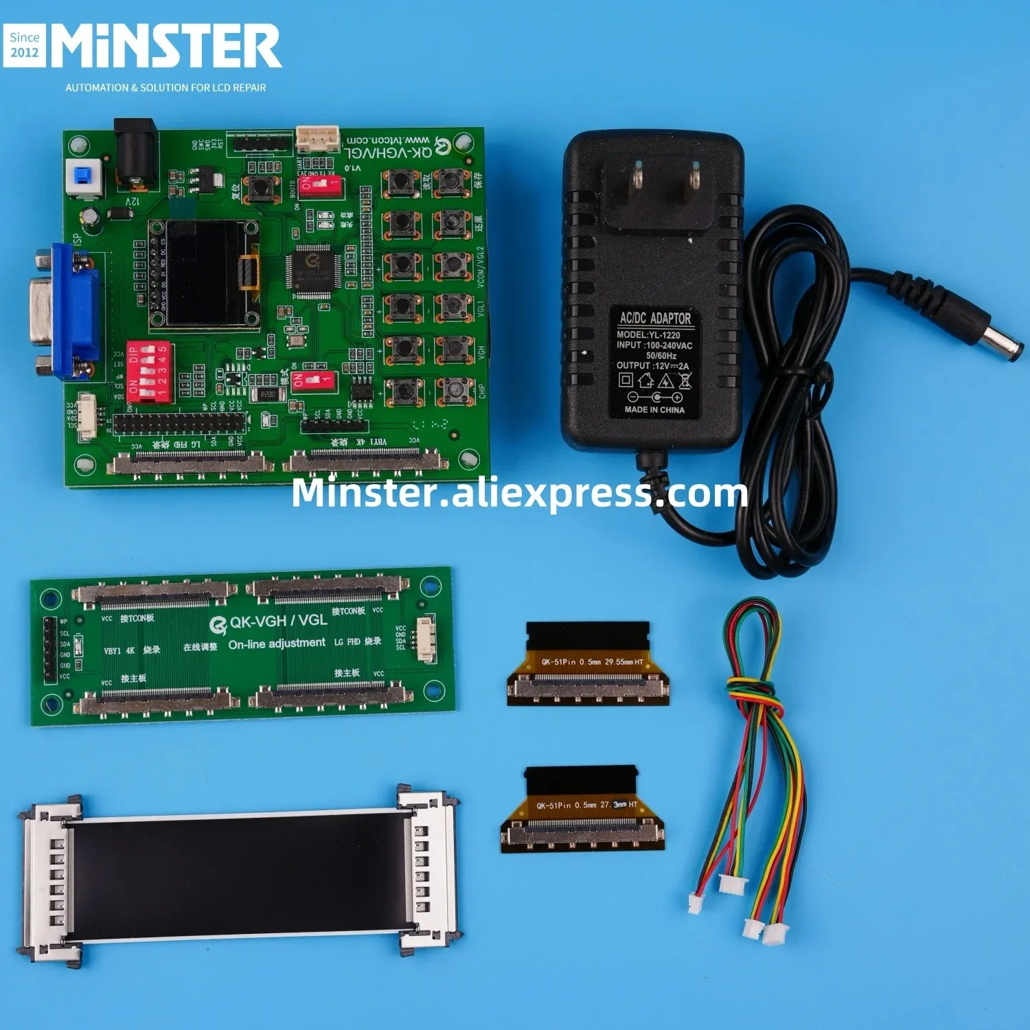 Qk-Vgh/Vgl v1.0 Vgl and Vgh Programmer Module Tcon DC Voltage Programming Tool Voltage Regulation for Tv Screen Panel Repair
Qk-Vgh/Vgl v1.0 Vgl and Vgh Programmer Module Tcon DC Voltage Programming Tool Voltage Regulation for Tv Screen Panel Repair
