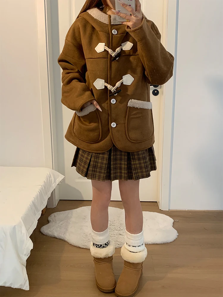 Корейская женская одежда в стиле ретро Sle ort Jaet, бархатная шапка свободного кроя из овечьего меха, зимнее пальто
Корейская женская одежда в стиле ретро Sle ort Jaet, бархатная шапка свободного кроя из овечьего меха, зимнее пальто