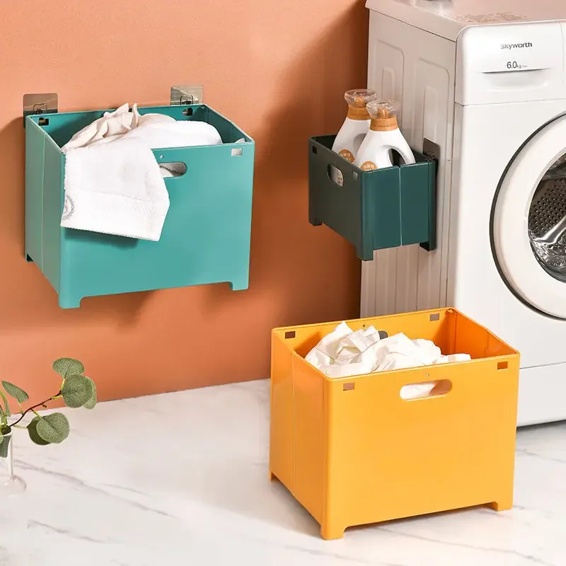 Folding Home Laundry Basket Bathroom Wall-mounted Punch-free Plastic Dirty Clothes Folded Storage Organizer Landry Basket
Folding Home Laundry Basket Bathroom Wall-mounted Punch-free Plastic Dirty Clothes Folded Storage Organizer Landry Basket