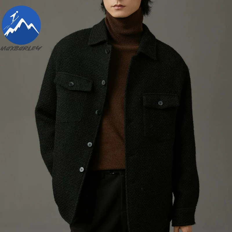Maxbarley Double-sided Wool Coat Men Winter 2025 High Fashion Short Windproof Jacket Business Casual Woolen Blended Overcoat Man
Maxbarley Double-sided Wool Coat Men Winter 2025 High Fashion Short Windproof Jacket Business Casual Woolen Blended Overcoat Man