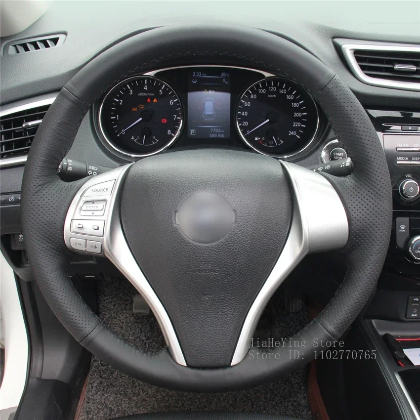 Hand-Stitched Non-slip Durable Black Leather Steering Wheel Cover Wrap for Nissan Teana Altima X-Trail Qashqai Interior
Hand-Stitched Non-slip Durable Black Leather Steering Wheel Cover Wrap for Nissan Teana Altima X-Trail Qashqai Interior