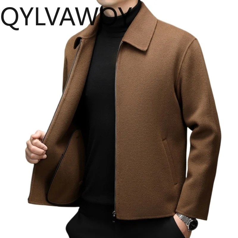 QYLVAWOY 100% Pure Wool Coat Lapel Mens Coats Double-faced Woolen Coats for Men Clothing New Autumn Winter Jacket Zipper 남자 코트
QYLVAWOY 100% Pure Wool Coat Lapel Mens Coats Double-faced Woolen Coats for Men Clothing New Autumn Winter Jacket Zipper 남자 코트