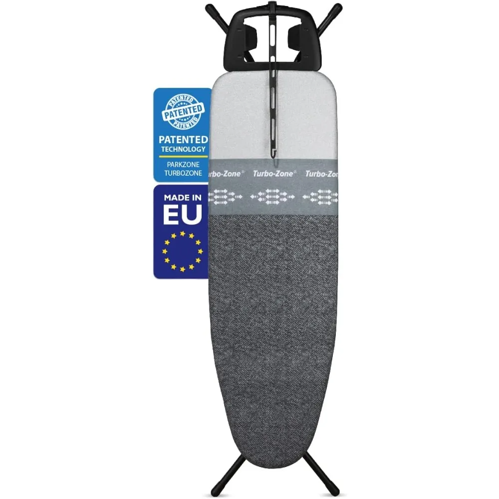 Heavy Duty 48x15 Ironing Board with 4-Layer Cover & Pad, Height-Adjustable, Turbo & Park Zone - Designed
Heavy Duty 48x15 Ironing Board with 4-Layer Cover & Pad, Height-Adjustable, Turbo & Park Zone - Designed