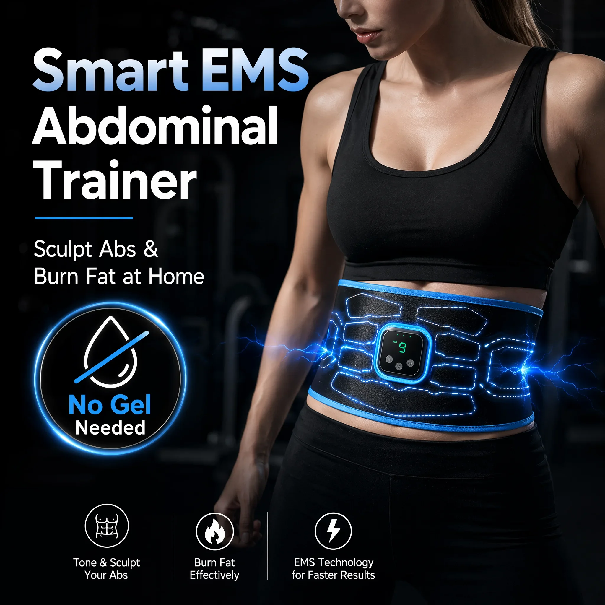 Smart EMS Abdominal Muscle Trainer Belt No Gel Needed Fitness Body Shaper Massager 9 Levels Intensity Home Gym Equipment
Smart EMS Abdominal Muscle Trainer Belt No Gel Needed Fitness Body Shaper Massager 9 Levels Intensity Home Gym Equipment