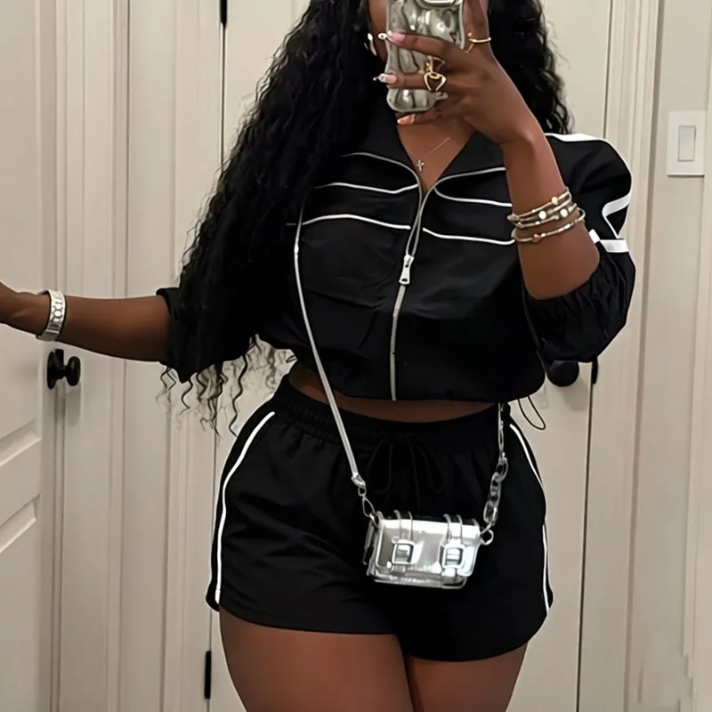 Doyerl Striped Casual Tracksuit Woman Two Piece Set Sporty Fitness Joggers Zipper Jacket Top and Shorts Running Workout Outfits
Doyerl Striped Casual Tracksuit Woman Two Piece Set Sporty Fitness Joggers Zipper Jacket Top and Shorts Running Workout Outfits