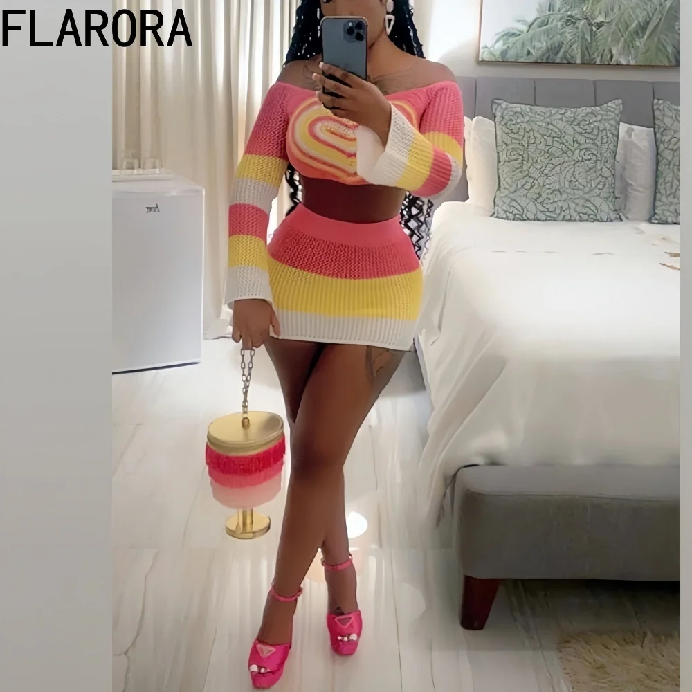 FLARORA Sweet Heart Print Knit Комплекты из 2 предметов Женский укороченный топ с длинными рукавами и мини-юбка трапециевидной формы Летняя женская уличная одежда Y2k
FLARORA Sweet Heart Print Knit Комплекты из 2 предметов Женский укороченный топ с длинными рукавами и мини-юбка трапециевидной формы Летняя женская уличная одежда Y2k