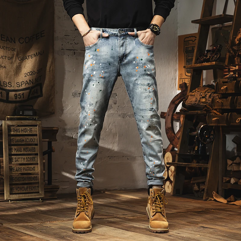 Light Blue Slim Fit Straight Leg Stretchy Men's Jeans Casual Long Trousers Spring 2023 Faion Trend Denim Cotton Blend
Light Blue Slim Fit Straight Leg Stretchy Men's Jeans Casual Long Trousers Spring 2023 Faion Trend Denim Cotton Blend