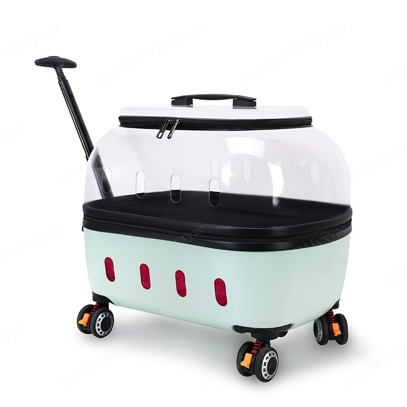 Fashion Transparent Cat Cage Large Capacity Pet Suitcase Breathable Cat Carriers Pull Rod/Handheld Dual Use Cat Transport Cart
Fashion Transparent Cat Cage Large Capacity Pet Suitcase Breathable Cat Carriers Pull Rod/Handheld Dual Use Cat Transport Cart