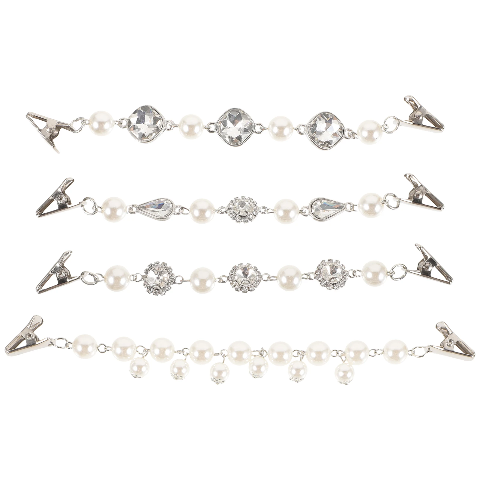 4pcs Vintage Sweater Clips Pearl Brooches Shawl Clip Chain Clothing Accessories Elegant Design Durability for Women
4pcs Vintage Sweater Clips Pearl Brooches Shawl Clip Chain Clothing Accessories Elegant Design Durability for Women