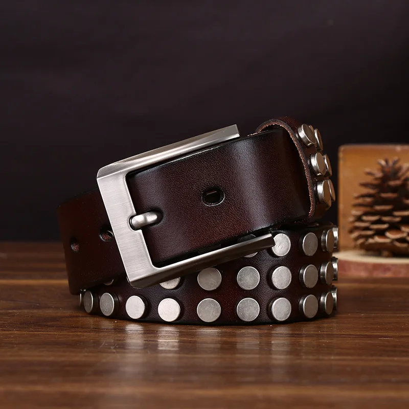 3.8cm Men's Top Layer Cowhide Rivet Punk Style Personalized Casual Niche Belt Male Business Designer Belt Cinturones Hombre
3.8cm Men's Top Layer Cowhide Rivet Punk Style Personalized Casual Niche Belt Male Business Designer Belt Cinturones Hombre