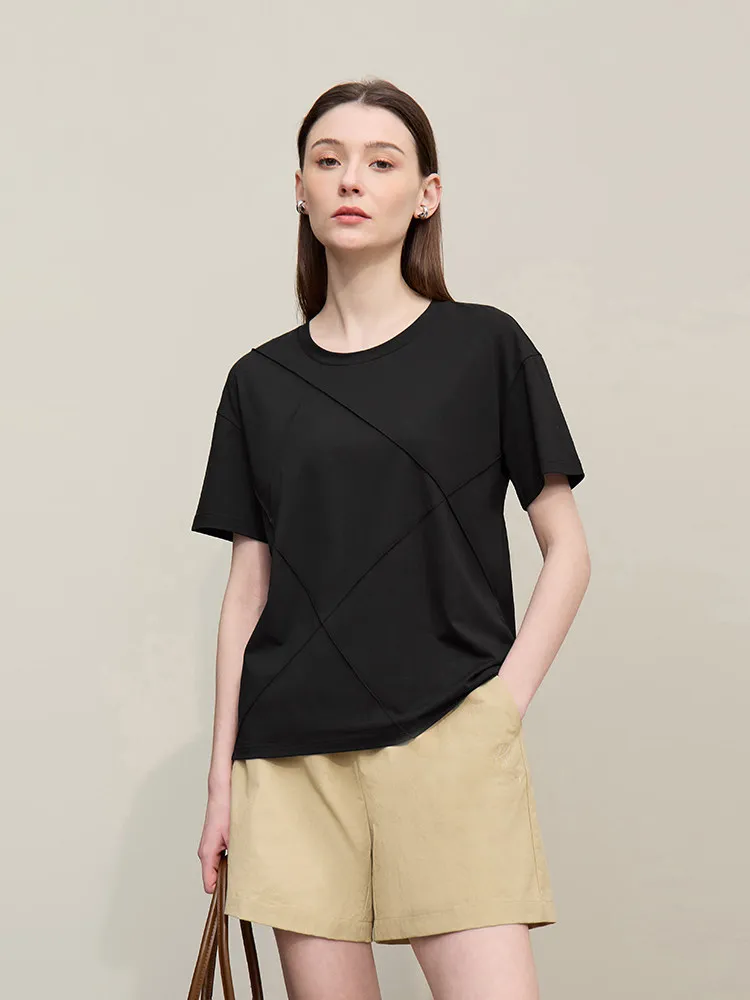 Amii Women's T-Shirt 2026 Summer New Stretch Cotton Round Neck Solid Tee Drop Shoulder Loose Casual Short Sleeve Top 12642004
Amii Women's T-Shirt 2026 Summer New Stretch Cotton Round Neck Solid Tee Drop Shoulder Loose Casual Short Sleeve Top 12642004